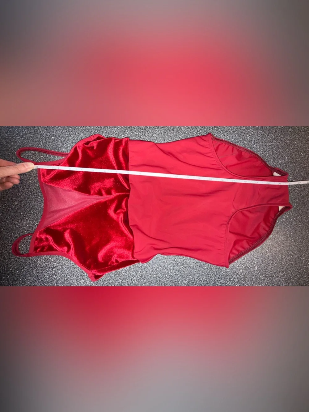 Eleve Dance Wear Red Velvet Leotard Size Adult Small